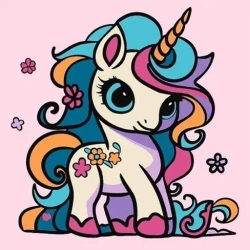 Malowanie po numerach - Zabawny jednorożec 25x25cm - Qbee