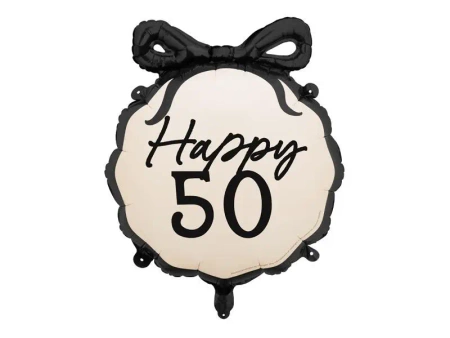 Balon foliowy pastylka Happy 50 47,5x45cm - PartyDeco