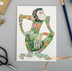 Karnet A084 B6 + koperta Małpa - DM Collection