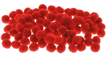 Pompony czerwone 10mm 100szt - Brewis