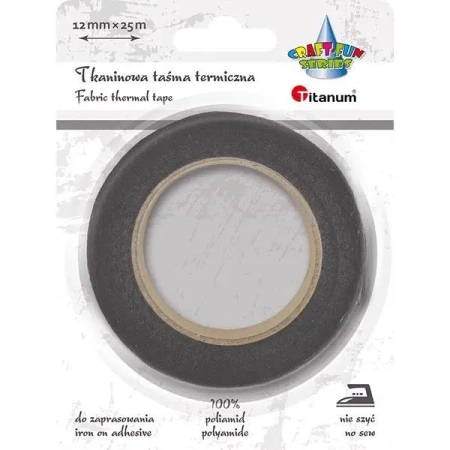 Taśma termiczna tkaninowa 12mm 25m czarna - Titanum