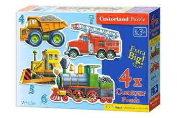 Puzzle x 4 - Pojazdy CASTOR - Castorland