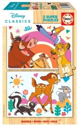 Puzzle drewniane 2x16 Król Lew Bambi - Educa