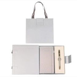 Długopis + notes Classic premium srebrno-złoty - Cresco