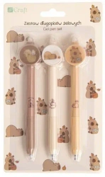 Długopisy żelowe Kapibara niebieskie 3szt - Dalprint dpCraft