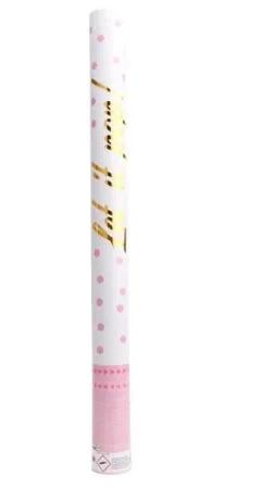 Armatka konfetti różowa papier okrągły 60cm - Amscan