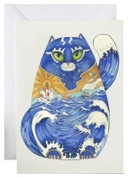 Karnet A163 B6 + koperta Kot i statek - DM Collection