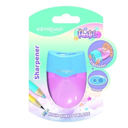 Temperówka podwójna z pojemnikiem pastel MIX - Keyroad
