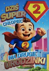 Karnet Urodziny 2 chłopiec - Superbohater - YEKU