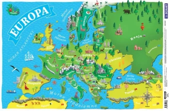 Mapa europu dla dzieci Podkładka na biurko - Demart