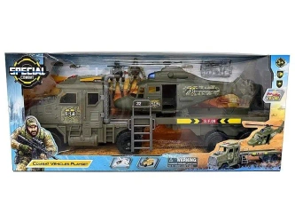 Auto wojskowe z lawetą i śmigłowcem - ADAR