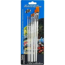 Pędzle artystyczne syntetyczne mix 6szt - Titanum