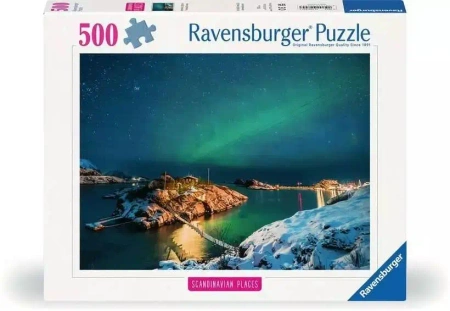 Puzzle 500 Zorza Polarna nad Bergsfjord - Ravensburger