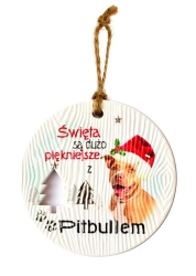 Zawieszka ceramiczna Boże Narodzenie Pitbull - Kukartka