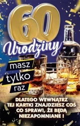 Karnet Urodziny z nakładką na butelkę 60 - YEKU