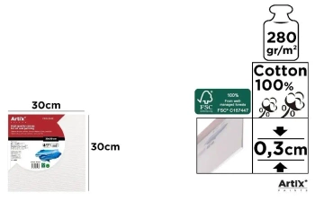 Tablica malarska 30x30x0,3cm 280G/m2 - Artix