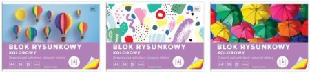 Blok rysunkowy kolorowy A4/20K (10szt) - INTERDRUK