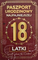 Karnet Urodziny 18 Nowy paszport damskie - YEKU