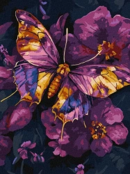 Malowanie po numerach -Złoty Motyl metal 30x40cm - Ideyka