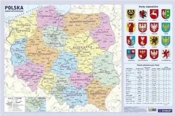 Podkładka na biurko Polska podział administracyjny - Demart