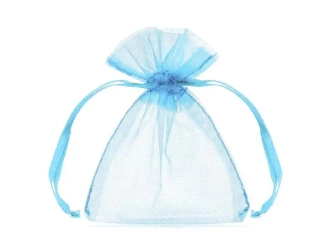 Woreczki z organzy błękit 10cm 10szt - PartyDeco