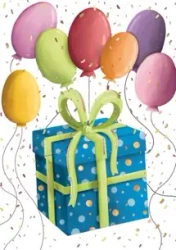 Karnet B8 mini Prezent z balonami - Henry