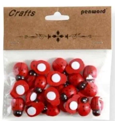 Dekoracje drewniane biedronki 14x19mm 24szt - Penword