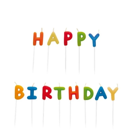 Świeczki happy birthday wielokolorowe 13szt. - Amscan