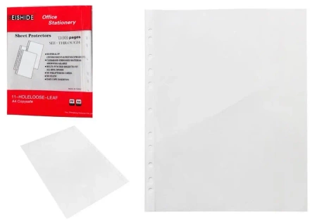 Koszulki na dokumenty transparentne A4 100szt - Leantoys