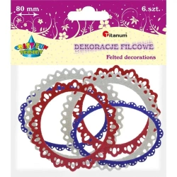 Filcowe ramki koronka 80mm mix 6szt - Titanum