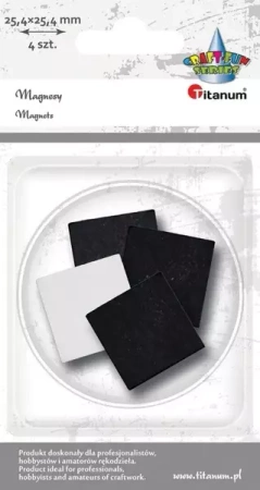 Magnesy samoprzylene kwadratowe 25,4x25,4mm 4szt - Titanum