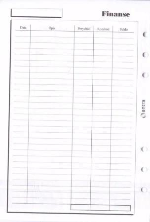 Wkład do organizera A5 Finanse - Antra