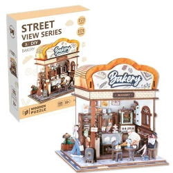 Uliczny zakątek drewniane puzzle 3D piekarnia - Askato