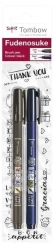 Flamastry Brush pen Fudenosuke czarny tw 1 i 2 2sz - Tombow