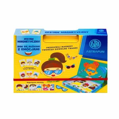 Magnetyczny zestaw Astrafun baw się buźkami z emocjami w pudełku z rączką 45 elementów - ASTRA art-pap
