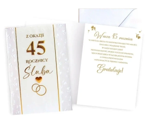 Karnet Rocznica ślubu 45 - Kukartka