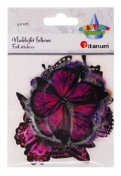 Naklejki foliowe motyle 40szt - Titanum