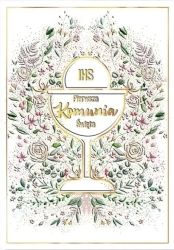 Karnet A5 Komunia. Kielich w kwiatach - Henry