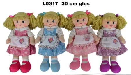 Lalka pluszowa z głosem 30cm L0317 1szt.mix - Sun-Day