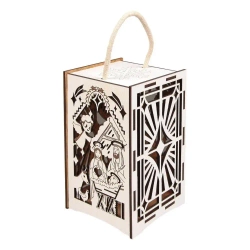 Lampion adwentowy drewniany Stajenka LED - Cresco