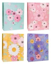 Torebka ozdobna 43x55x15cm szerokie dno mix - Rozette