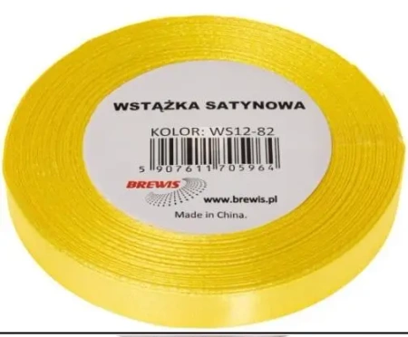Wstążka satynowa kanarkowy 12mm x 32m - Brewis