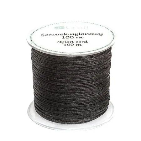 Sznurek nylonowy 0,8mm 100m czarny - Dalprint