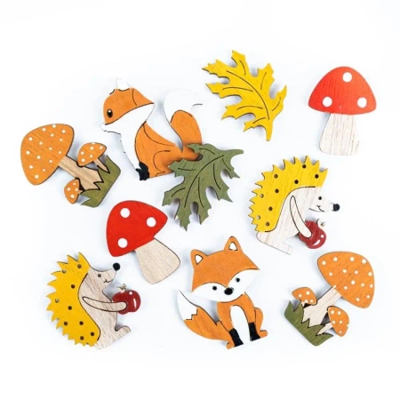 Dekoracje drewniane samoprzylepne 10szt - Dalprint