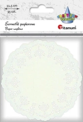 Serwetki papierowe okrągłe 11,5cm białe 35szt. - Titanum