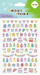 Naklejki 3D Soft Puffy Birthday110x205 HAPPY COLOR - GDD