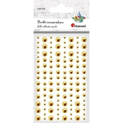 Perełki samoprzylepne 120szt złote - Titanum