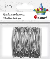 Gumka metalizowana 2mmx9m srebrna - Titanum