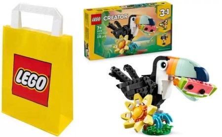 LEGO CREATOR 31173 DZIKIE ZWIERZĘTA: TROPIKALNY TUKAN + TORBA PAPIEROWA