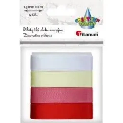 Wstążki satynowe 15mm/2m 6 kolorów - Titanum
